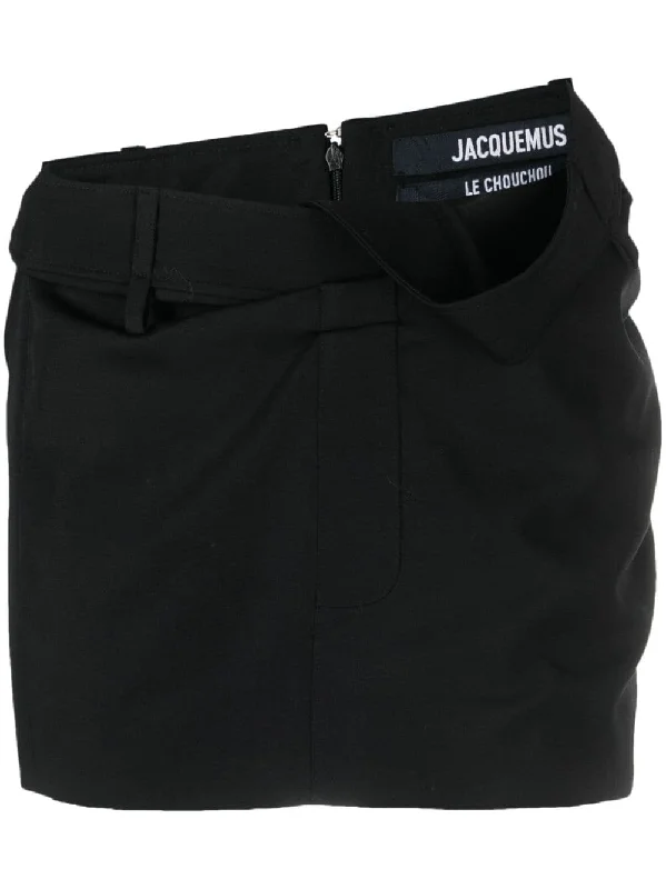 Jacquemus Skirts Black leather skirt sleek