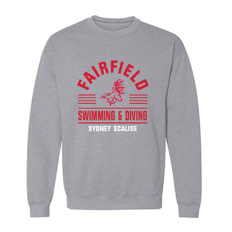 Fairfield - NCAA Women's Swimming & Diving : Sydney Scalise - Crewneck Sweatshirt Classic Fashion Shersey Hoodie with Cuffed Sleeves Snug Secure Fairfield - NCAA Women's Swimming & Diving : Sydney Scalise - Crewneck Sweatshirt Classic Fashion Shersey Hoodie with Cuffed Sleeves Snug Secure