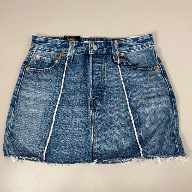LEVIS Recrafted Icon Skirt Mid Rise Original Women's Sz 26 Novel Notion Med Wash pencil skirt chic