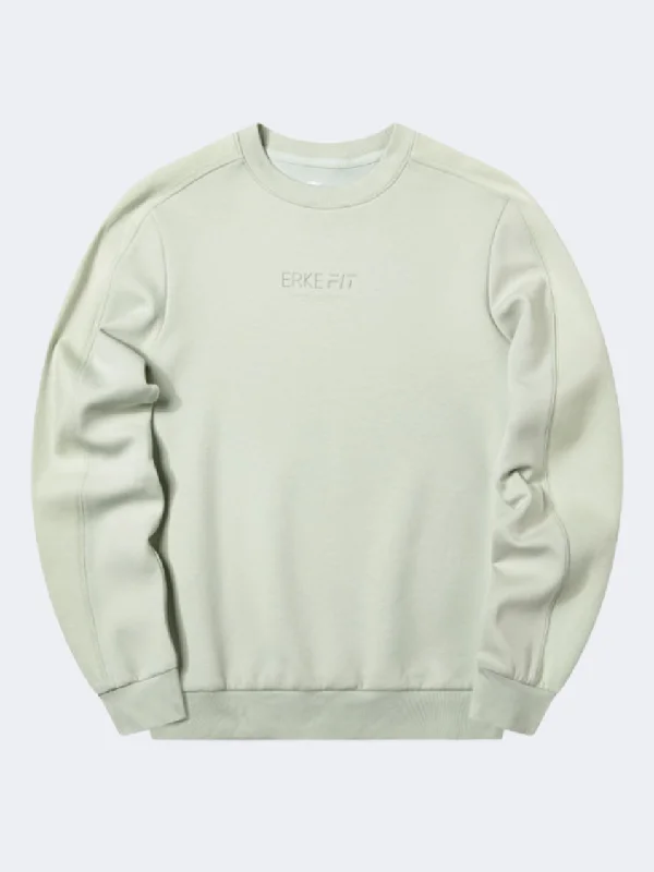 Erke Women Training Sweatshirt Light Green Hoodie with Tied Waist Feminine Flattering Erke Women Training Sweatshirt Light Green Hoodie with Tied Waist Feminine Flattering