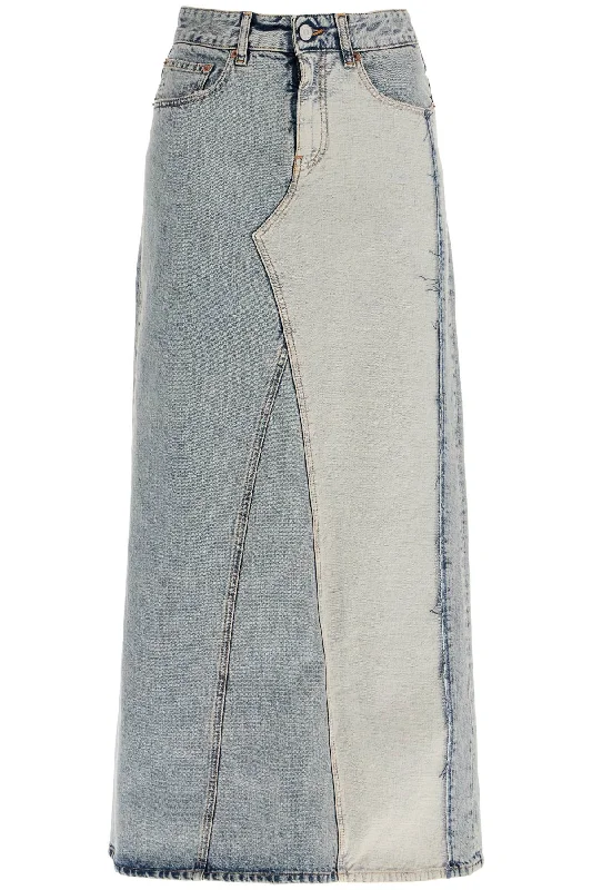 Maxi Denim Skirt In Seven velvet skirt plush