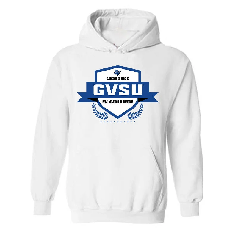 Grand Valley - NCAA Women's Swimming & Diving : Linda Frick - Hooded Sweatshirt Fashion Shersey Hoodie with High Neck Warm Protective Grand Valley - NCAA Women's Swimming & Diving : Linda Frick - Hooded Sweatshirt Fashion Shersey Hoodie with High Neck Warm Protective