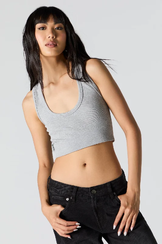 Seamless Ultra Scoop Neck Cropped Tank flirty tank top