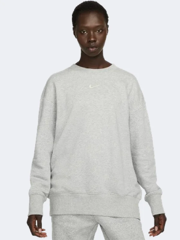 Nike Sportswear Phoenix Fleece Women Lifestyle Sweatshirt Grey Heather/Sail Hoodie with Thumb Holes Functional Cozy Nike Sportswear Phoenix Fleece Women Lifestyle Sweatshirt Grey Heather/Sail Hoodie with Thumb Holes Functional Cozy