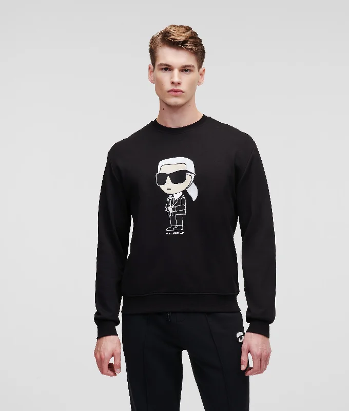 Karl Lagerfeld 230M1800 Ikonik 2.0 Sweatshirt Black Hoodie with Oversized Fit Loose Comfortable