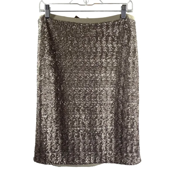 J JILL Size SMALL Silver Sequin Knee Length Nylon Blend NWT SKIRT athletic skirt fit