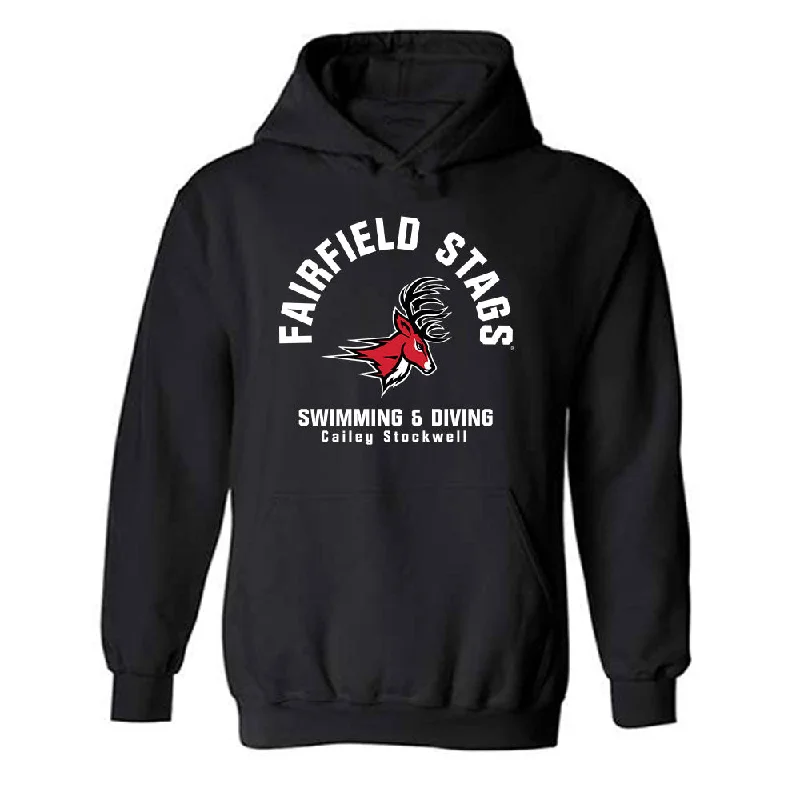 Fairfield - NCAA Women's Swimming & Diving : Cailey Stockwell - Hooded Sweatshirt Classic Fashion Shersey Hoodie with Distressed Vintage Worn Fairfield - NCAA Women's Swimming & Diving : Cailey Stockwell - Hooded Sweatshirt Classic Fashion Shersey Hoodie with Distressed Vintage Worn