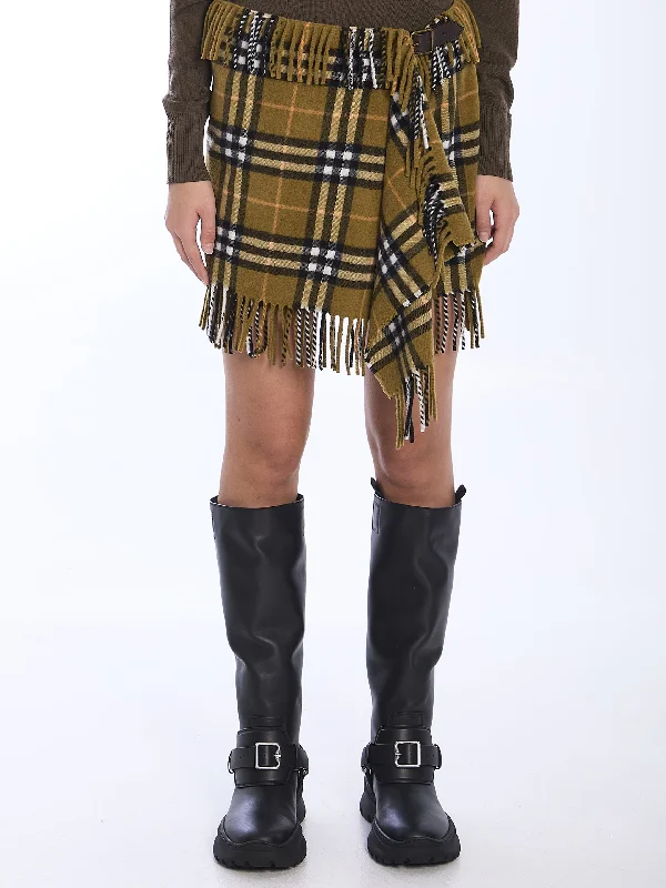 Check Scarf Skirt lightweight skirt design