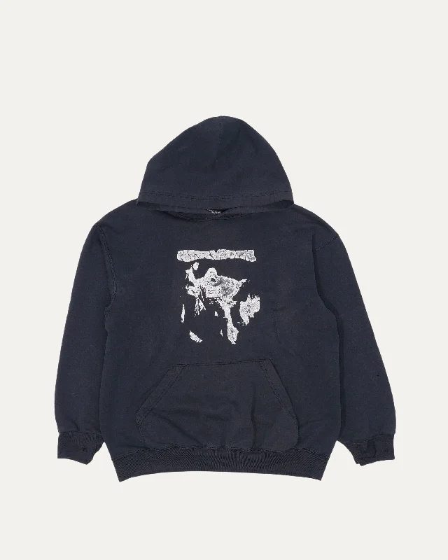 Bootleg Nirvana Hoodie Hoodie with Hem Applique Textured Unique