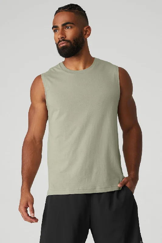 The Triumph Muscle Tank - Limestone sexy tank top