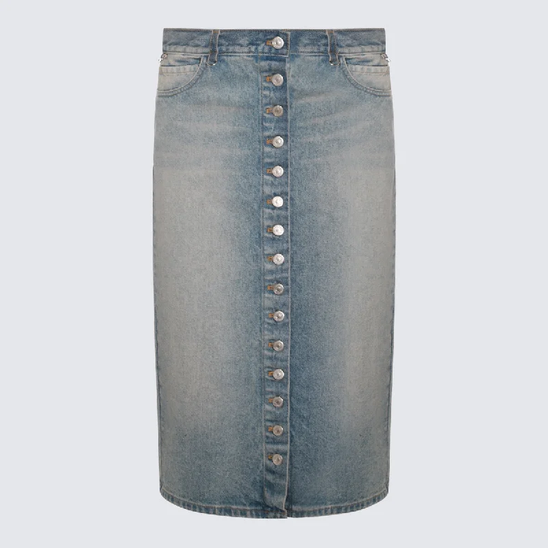 Courreges Skirts Blue velvet skirt rich