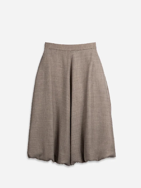 Wool Blend Balloon Skirt belted skirt waist