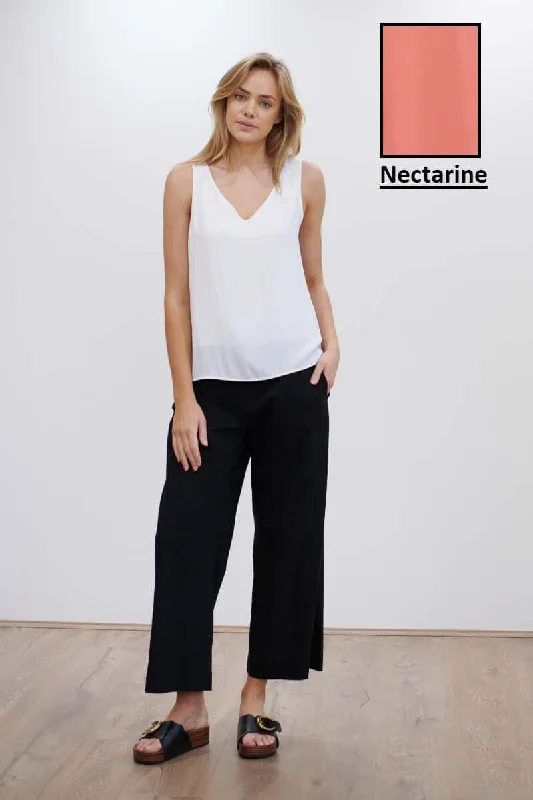 Audrey Tank in Nectarine F67 2703 by Mela Purdie silver tank top