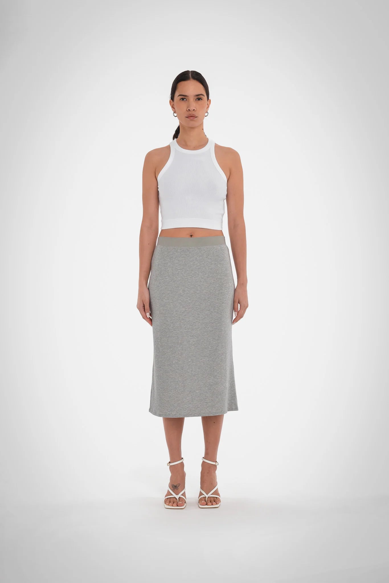 Fleur Rib Skirt a-line skirt cut