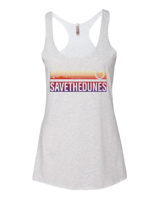 Dirt Alliance - Save the Dunes Women's Tank - White lime green tank