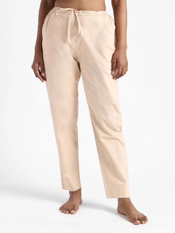 LivBio Women's Pants | Sandalwood Yellow | 100% Organic Cotton | Naturally Dyed Trousers | Slim Fit Trousers Canvas Durable