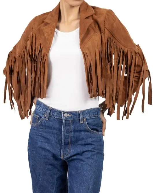 Women's Tan Lambskin Suede Leather Jacket with Fringe Detailing Insulated Jacket Fitted Jacket Loose Jacket Women's Tan Lambskin Suede Leather Jacket with Fringe Detailing Insulated Jacket Fitted Jacket Loose Jacket