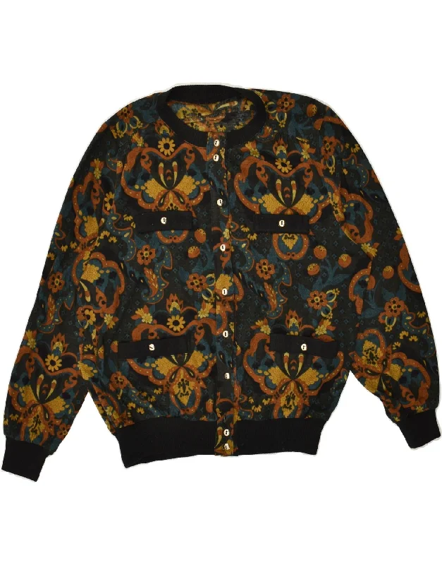 VINTAGE Womens Graphic Cardigan Top UK 16 Large Multicoloured Floral Plaid Cardigan Polka Dot Checkered VINTAGE Womens Graphic Cardigan Top UK 16 Large Multicoloured Floral Plaid Cardigan Polka Dot Checkered