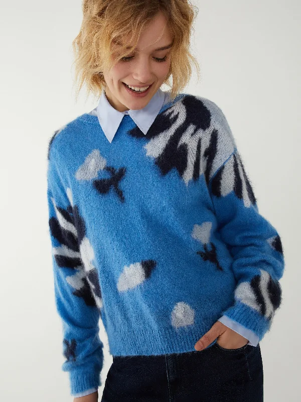 IBLUES Blue Relaxed Fit Sweater Thin Thick Dense