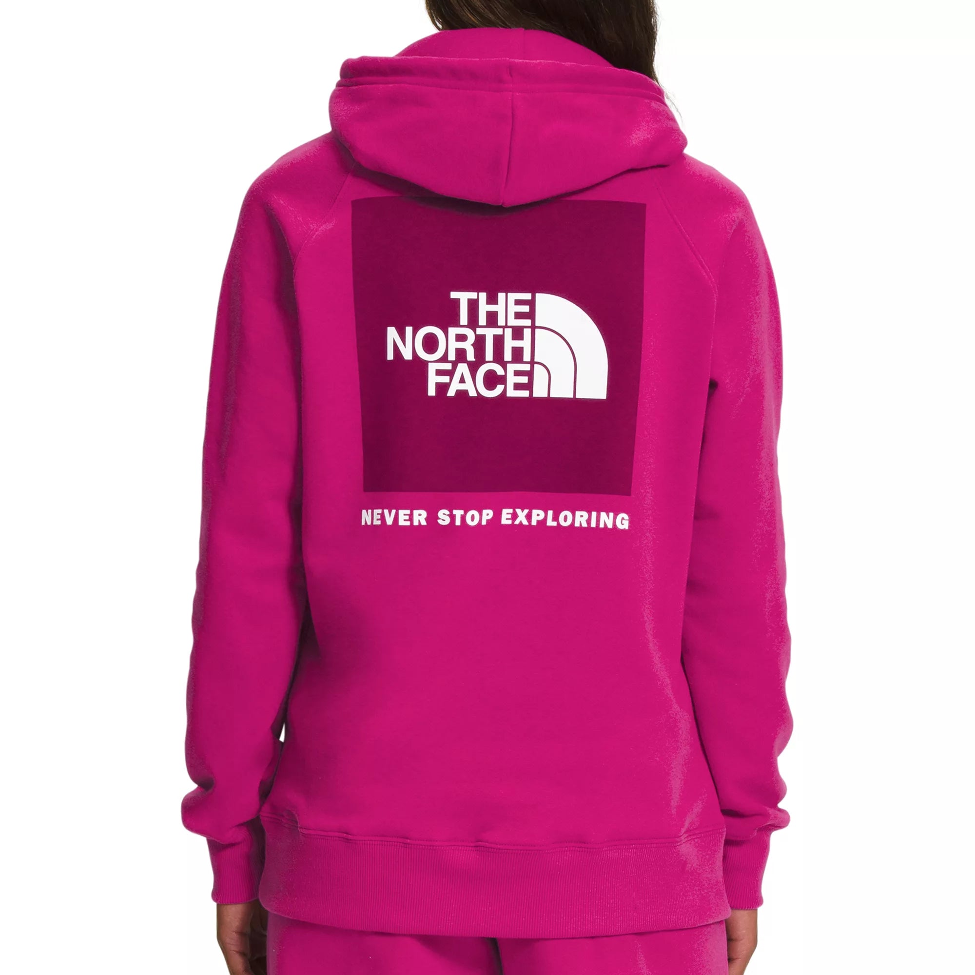 Women's The North Face | Box NSE Pullover Hoody | Fuchsia Pink Port Neck Pullover