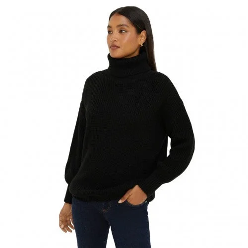 Dorothy Perkins Womens/Ladies Chunky Knit Roll Neck Longline Jumper Boxy Sweater Fitted Sweater A-Line