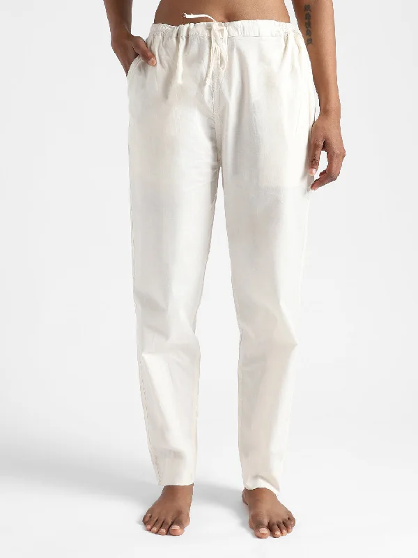 LivBio Women's Pants | Raw White | 100% Organic Cotton | Naturally Dyed Trousers | Slim Fit Trousers Palazzo Wide Leg LivBio Women's Pants | Raw White | 100% Organic Cotton | Naturally Dyed Trousers | Slim Fit Trousers Palazzo Wide Leg
