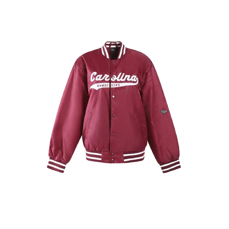 SOUTH CAROLINA GAMECOCKS GARNET LADIES VARSITY JACKET Nylon Jacket Polyester Jacket Spandex Jacket