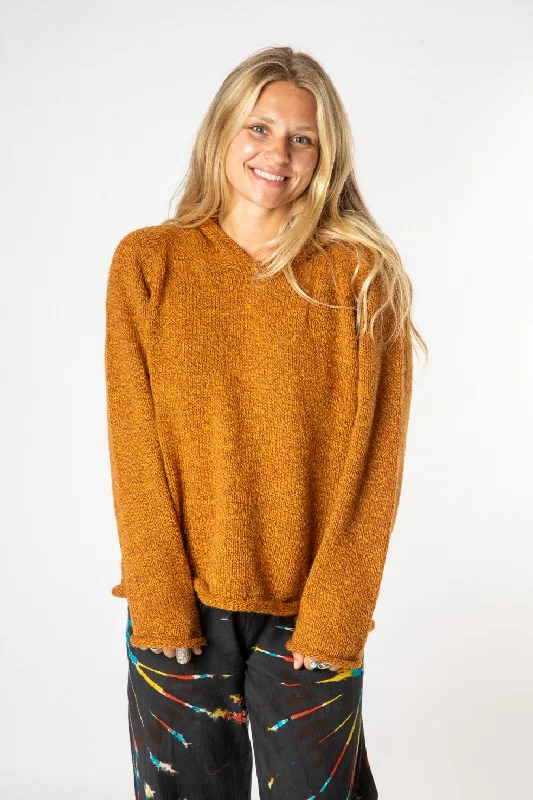Hooded Unisex Alpaca Sweater Embroidered Appliqued Beaded