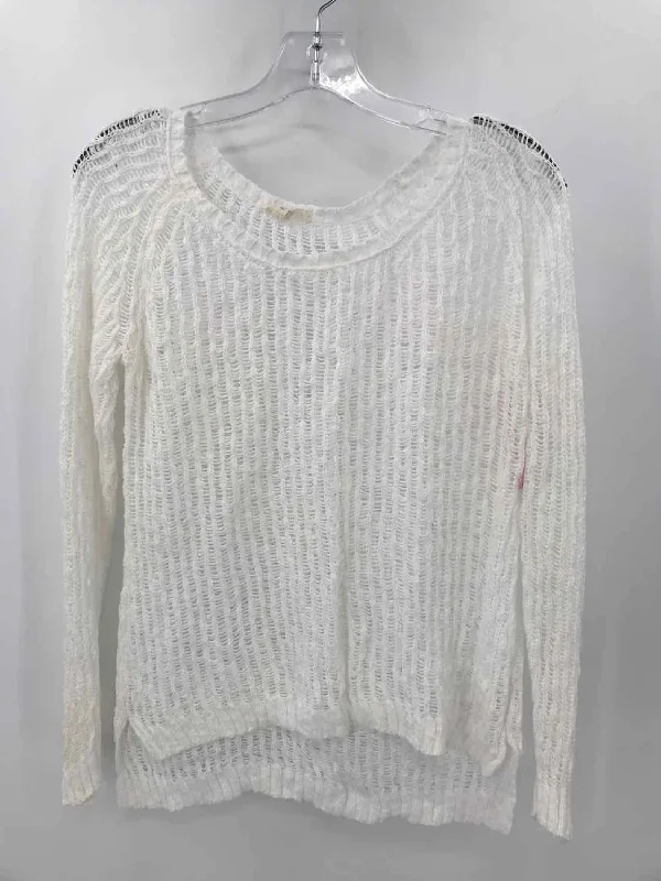 Pre-Owned Eileen Fisher White Size XS Sweater Collared Crew Neck Turtle Neck