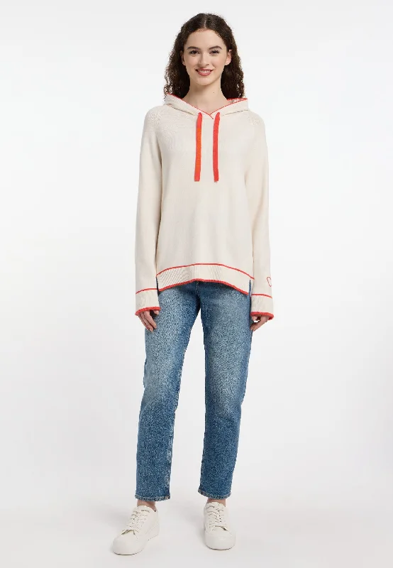 FRIEDA & FREDDIES CREAM AND ORANGE JUMPER Terry Blend Velvet Blend Canvas Blend