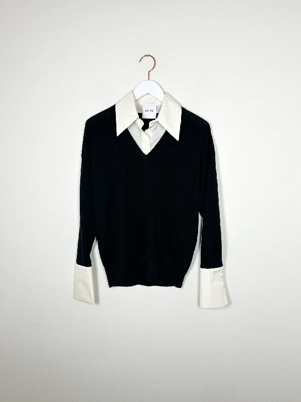 CO|TE - Sara Sweater - Black & Ivory Anti-Pilling Anti-Shrink Durable