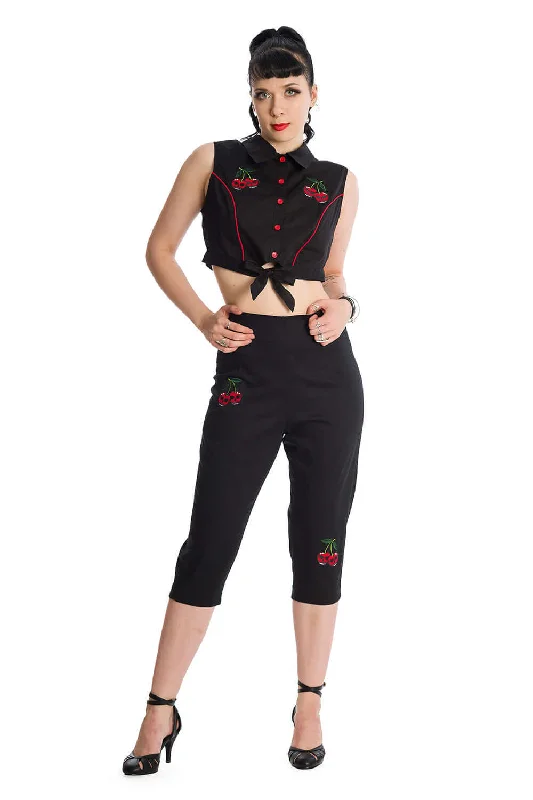 Banned Retro Sweet Revenge Cherry Skull Rockabilly Trousers Trousers fashionable chic Banned Retro Sweet Revenge Cherry Skull Rockabilly Trousers Trousers fashionable chic