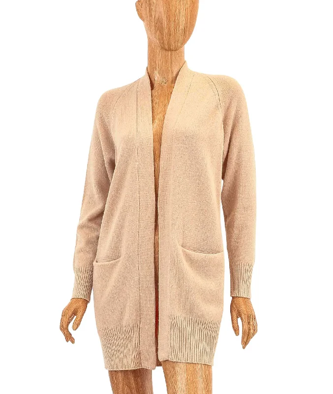 Oversized Cashmere Cardigan Welt Pockets Slit Pockets Flap Pockets