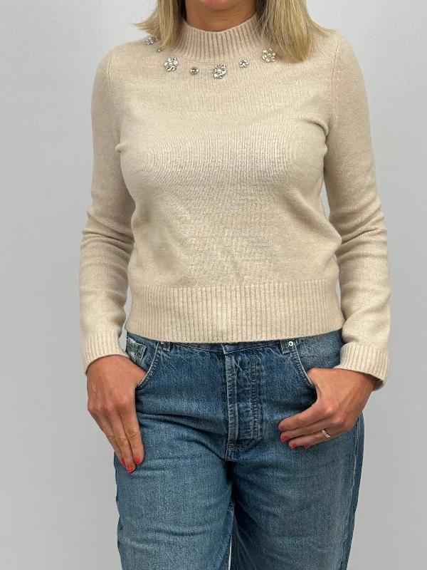 EMME Cream Gem Sweater Casual Formal Business