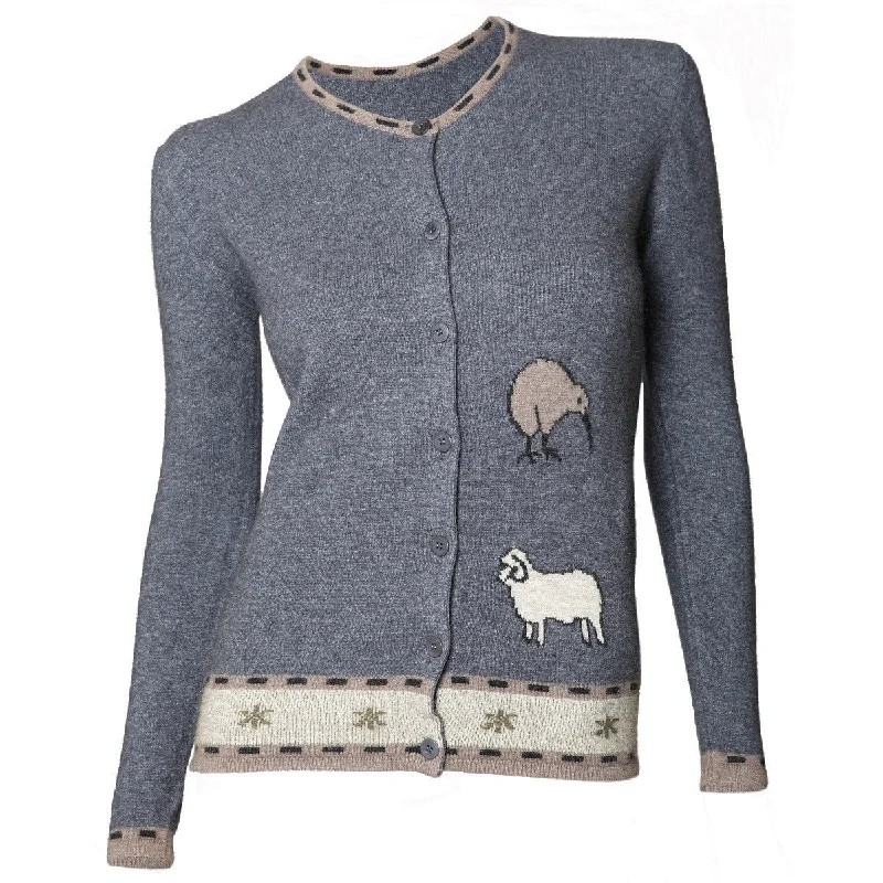 Cardigan Merinosilk Kiwi Patch Ladies Terry Blend Velvet Blend Canvas Blend