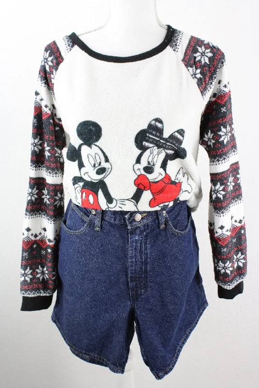 Vintage Christams Mickey Mouse Pullover (L) Crew Neck Wool