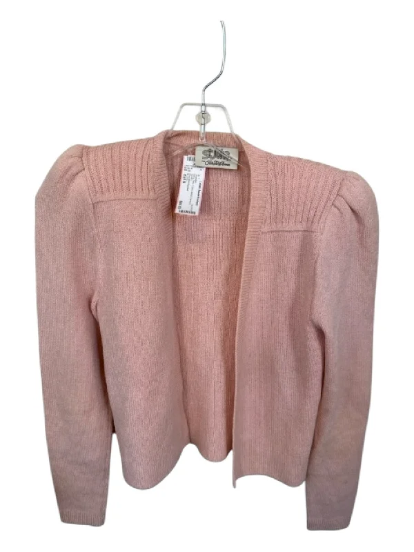 St John Size Est S Baby Pink Cotton Blend Cardigan Sweater Spandex Blend Rayon Blend Denim Blend