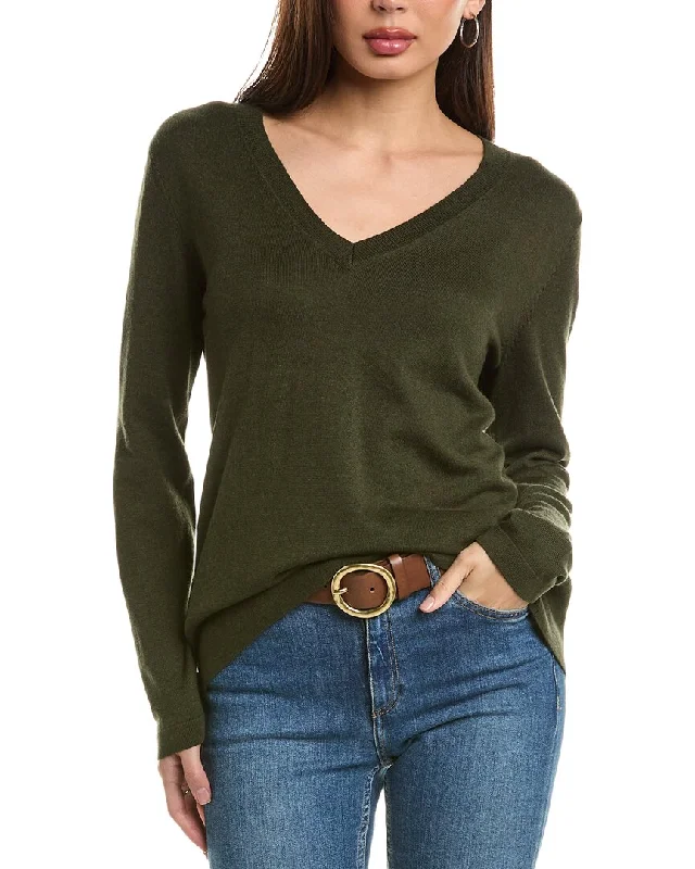 Hannah Rose Santa Monica Cashmere-Blend Pullover Crew Neck Wool