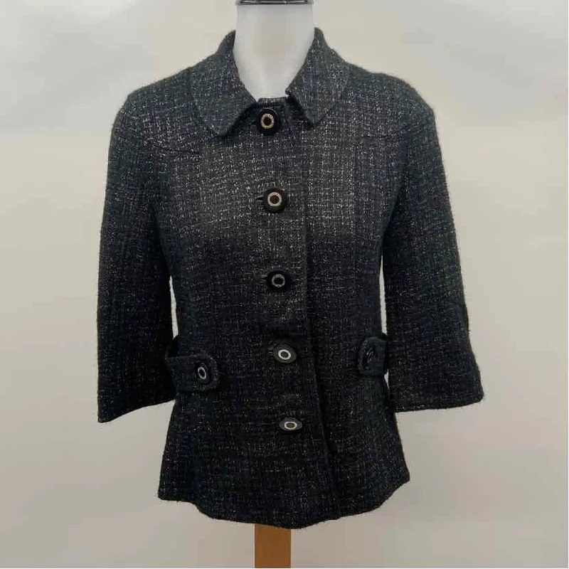 Tory Burch Women's Size XS Gray Shimmer Jacket Trench Coat Raincoat Waterproof Jacket Tory Burch Women's Size XS Gray Shimmer Jacket Trench Coat Raincoat Waterproof Jacket