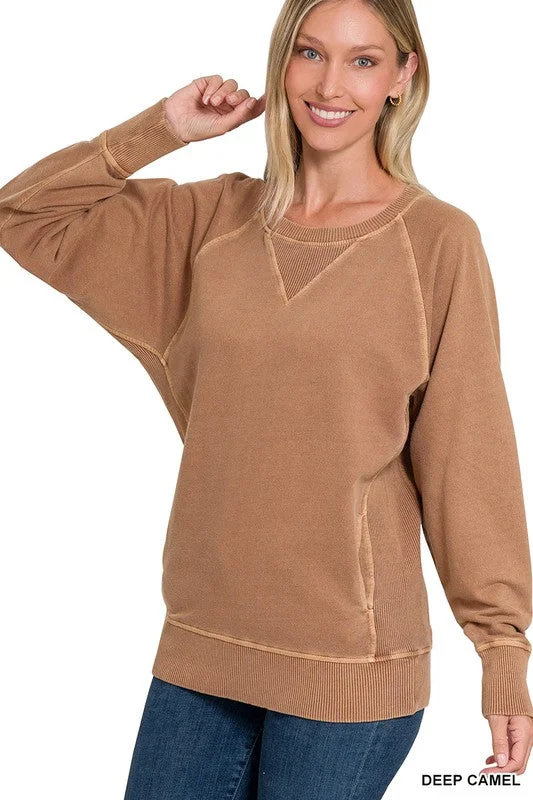 Casual Candor Deep Camel Pullover Top Turtleneck Warm Pullover