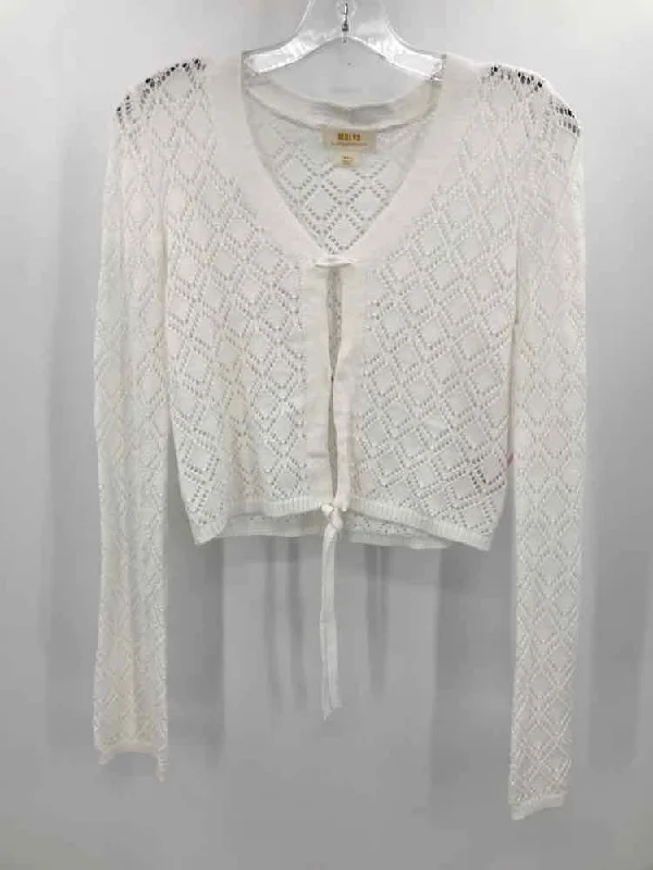 Pre-Owned Maeve Ivory Size Small Sweater Open Front Closed Front Wrap Front