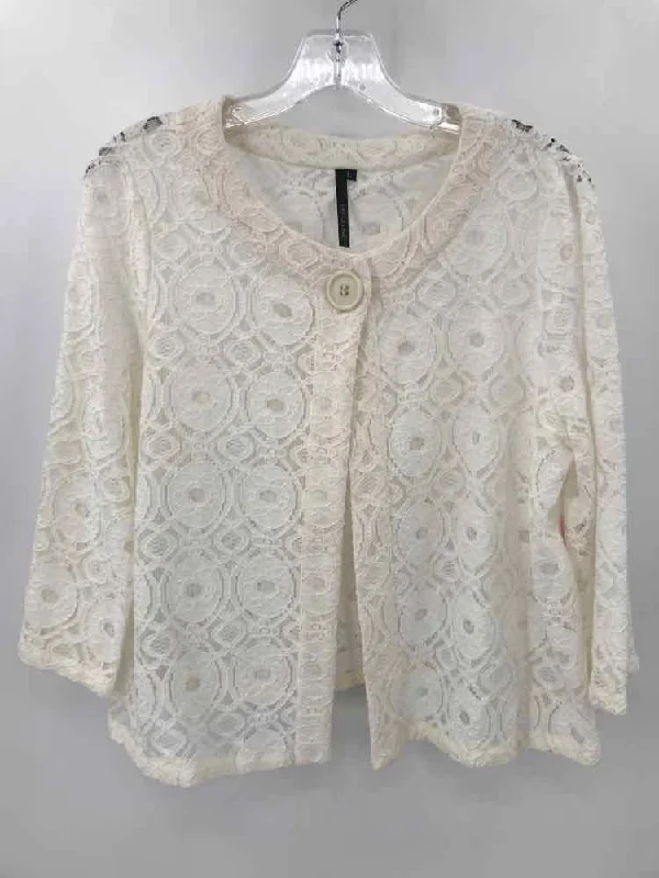 Pre-Owned Kay Celine Ivory Size Large Sweater Toggled Drawstring Belted