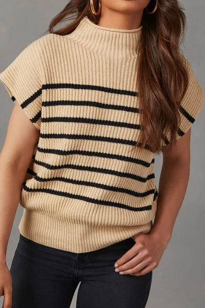 Sullivan Striped Mock Neck Sweater Vest Herringbone Houndstooth Plaid