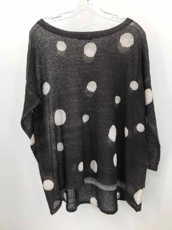 Pre-Owned Nally & Millie Brown Size One Size Polka Dot Sweater Print Jacquard Patchwork