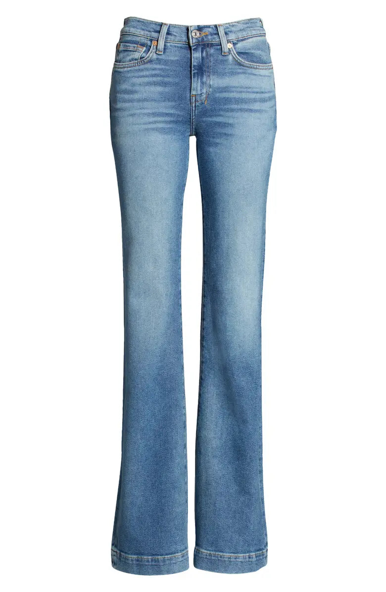 7 For All Mankind Women's Dojo Flair Leg Trouser Jeans - Lyme Trousers High Rise Slim Fit 7 For All Mankind Women's Dojo Flair Leg Trouser Jeans - Lyme Trousers High Rise Slim Fit