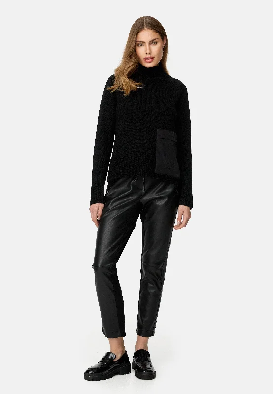 CATNOIR Black Jumper Mesh Blend Leather Blend Suede Blend