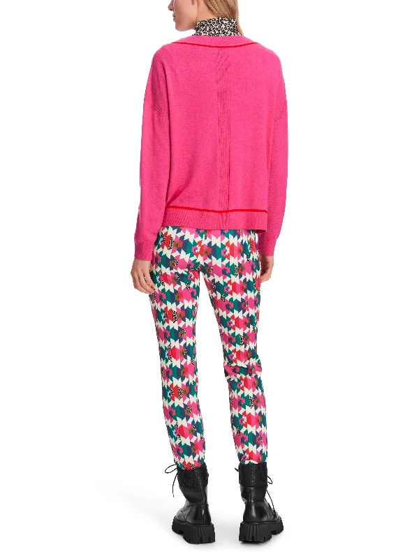 MARC CAIN Pink Sweater Satin Blend Silk Blend Wool Blend