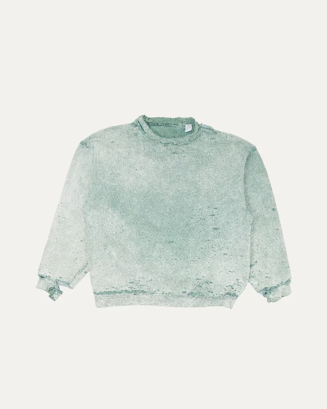 Sun Faded Crewneck Sweatshirt Hoodie with Half-Zip Sporty Casual