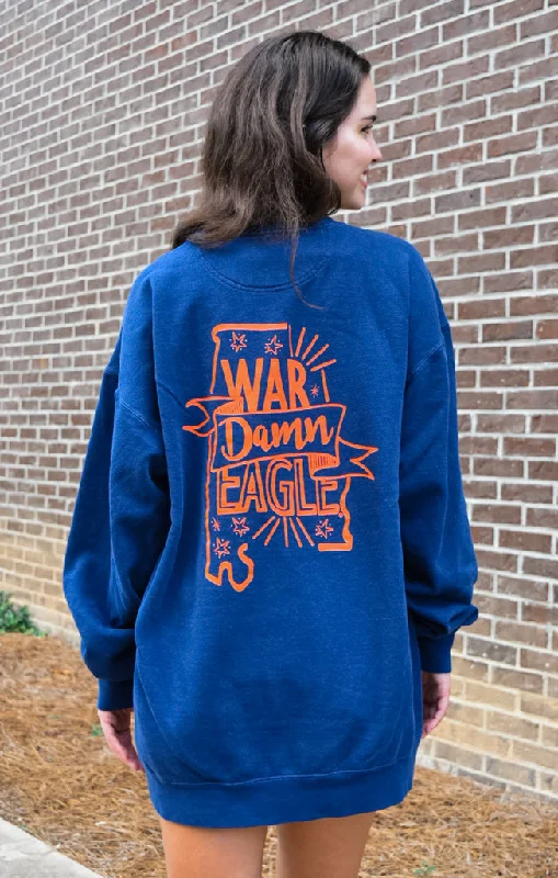 The Auburn Pep Squad Pullover Slit Sleeve Stylish