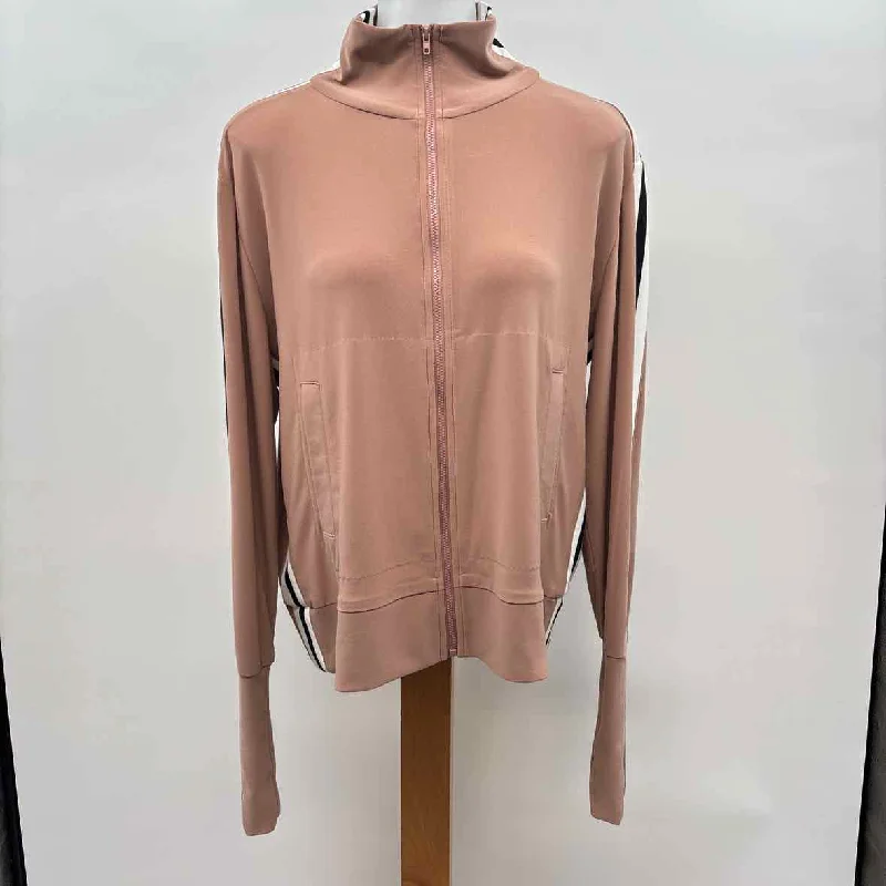 Norma Kamali Women's Size L Blush Stripe Jacket Rayon Fabric Velvet Fabric Corduroy Fabric Norma Kamali Women's Size L Blush Stripe Jacket Rayon Fabric Velvet Fabric Corduroy Fabric